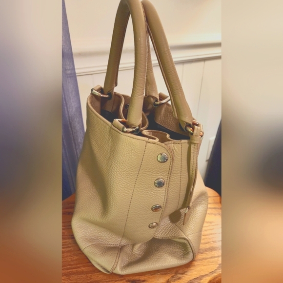 Furla Women's Taupe Convertible Leather Tote Bag with Zippered Pocket - Picture 2 of 13